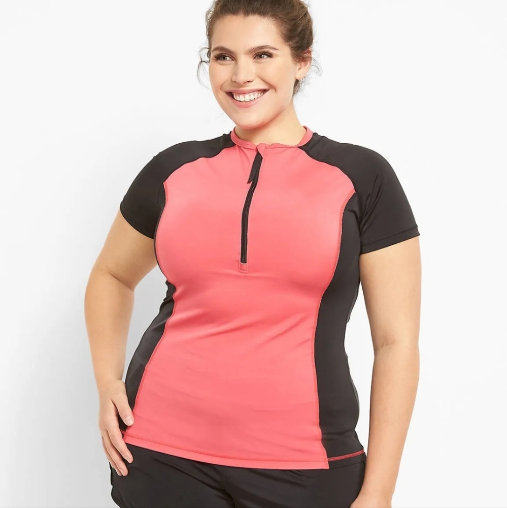 Lane Bryant LIVI 50+ UPF Surf Swim Active Rash Guard Top Plus Size 20 NWT